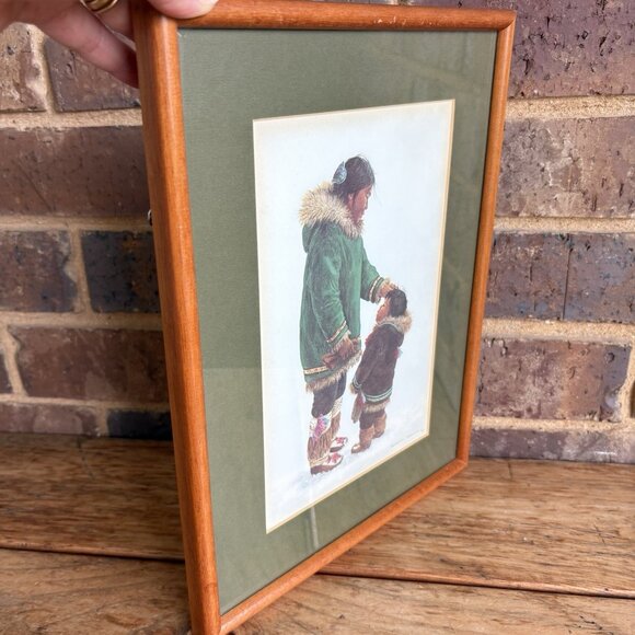 VTG Dorothy Francis Framed Lithograph Print Dane Mother and Child Inuit Alaskan - Picture 2 of 16